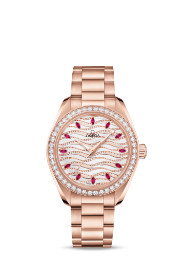 Omega Seamaster Aqua Terra 150M Master Chronometer 34 Sedna Gold / Diamond / Wave Ruby / Bracelet